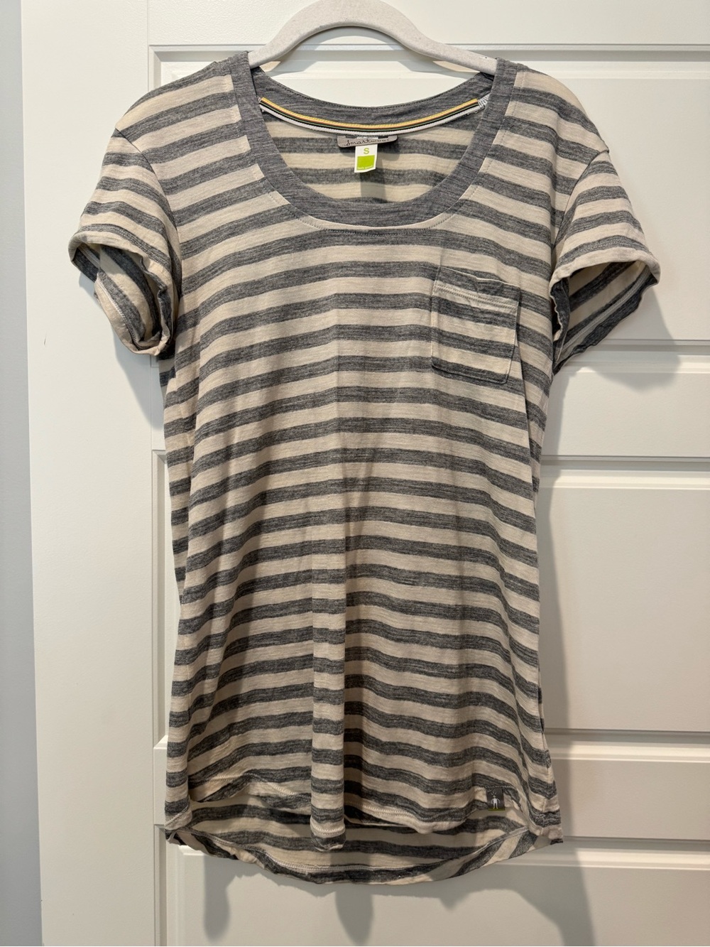 Smartwool S Gray/White Striped Shirt